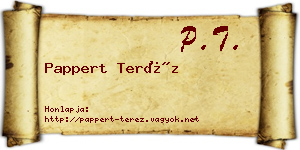 Pappert Teréz névjegykártya
