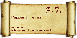 Pappert Teréz névjegykártya
